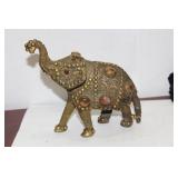 A Jewel and Metal Elephant Figure
