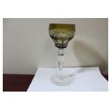 A Green Cut Glass Goblet