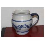 Contemporary Blue and White Stone Jug