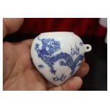 An Antique Chinese Porcelain Dragon Bird Feeder