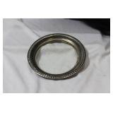 A Sterling Rim Glass Tray