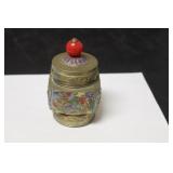 A Chinese Enamel on Brass Cover Jar