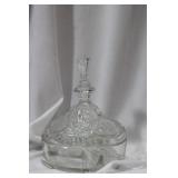 Pressed Glass Bowl with Lid