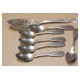 Lot of 6 Silverplated Spoons/Spatula