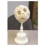 Antiqe Bone Ball on Stand