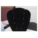 A 14 Kt Gold and Onyx Necklace