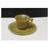 A Chinese Jade Cup and Saucer