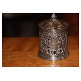 Ornate Sterling Container with Spoon