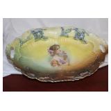 A Handpainted Two Handle Portrait Tray