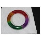A Thick Multicolor Jadeite Bangle Bracelet