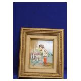 Signed Betty Chou Enamel on Copper Painting