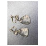 Pair of Crystal Carved Earrings
