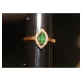 Gold Filled and Green Stone Ring