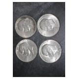 Lot of 4 Clad Ike Dollars