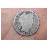 1898 Barber Silver Quarter