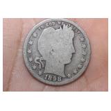 1898 Barber Silver Quarter