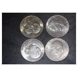 Lot of 4 Clad Ike Dollars