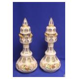 Moser? Overlay Pair of Bohemian Perfume Bottles