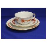 German Meissen Cup, Saucer and Underplate