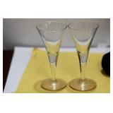 A Pair of Small Artglass Champagne Cups