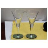 A Pair of Small Artglass Champagne Cups