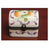 An Artist Signed Limoges Dome Trunk Trinket Box