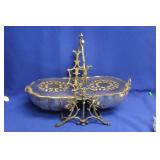 Antique Silverplated Fold Clam Shell Biscuit Box