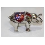 An Enamel Elephant Trinket Box