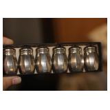 Set of Six Small Silverplate Shakers