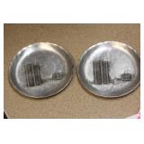 Lot of Two Small Aluminum Trays