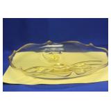 A Yellow Depression Glass Footed Plate