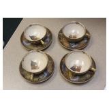 Set of 4 Antique Japanese Satsuma Cup and Saucers
