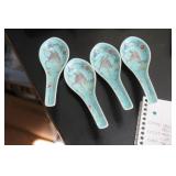 Set of 4 Chinese Torquoise Spoons