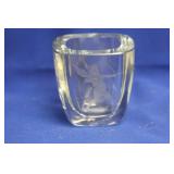 Etched Glass Vase/Pot