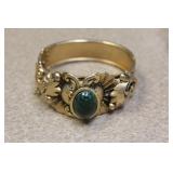 Victorian Gold Filled and Stone Bangle Bracelet