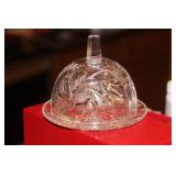 Cut Glass Dome Cover Cheese Dish