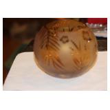 Signed Michael Weems Etched Glass Bowl