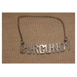 Sterling Burgundy Decanter Tag