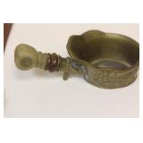 A Chinese Jade Handle Brass Silk iron