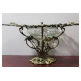 A Metal Mount Cut Glass Center Bowl