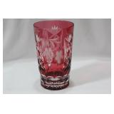 A Ruby Red Cut Glass tumbler