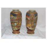 A Pair of Signed Japanese Satsuma Vases