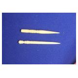 Lot of 2 Bone Toothpicks