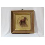 A Chinese/Oriental Framed Wooden Horse