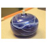 Artist Signed Art Glass oil Lamp