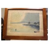 Signed Woodblock Print -Ohmi Katata Ukimodo Temple