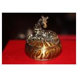 Enamel on Metal Zebra Trinket Box