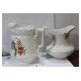 Lot of 2 Antique Ceramic Pitchers