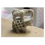 Reticulated Soapstone Elephant and Cub