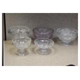Lot of 5 Desert Glass Cups